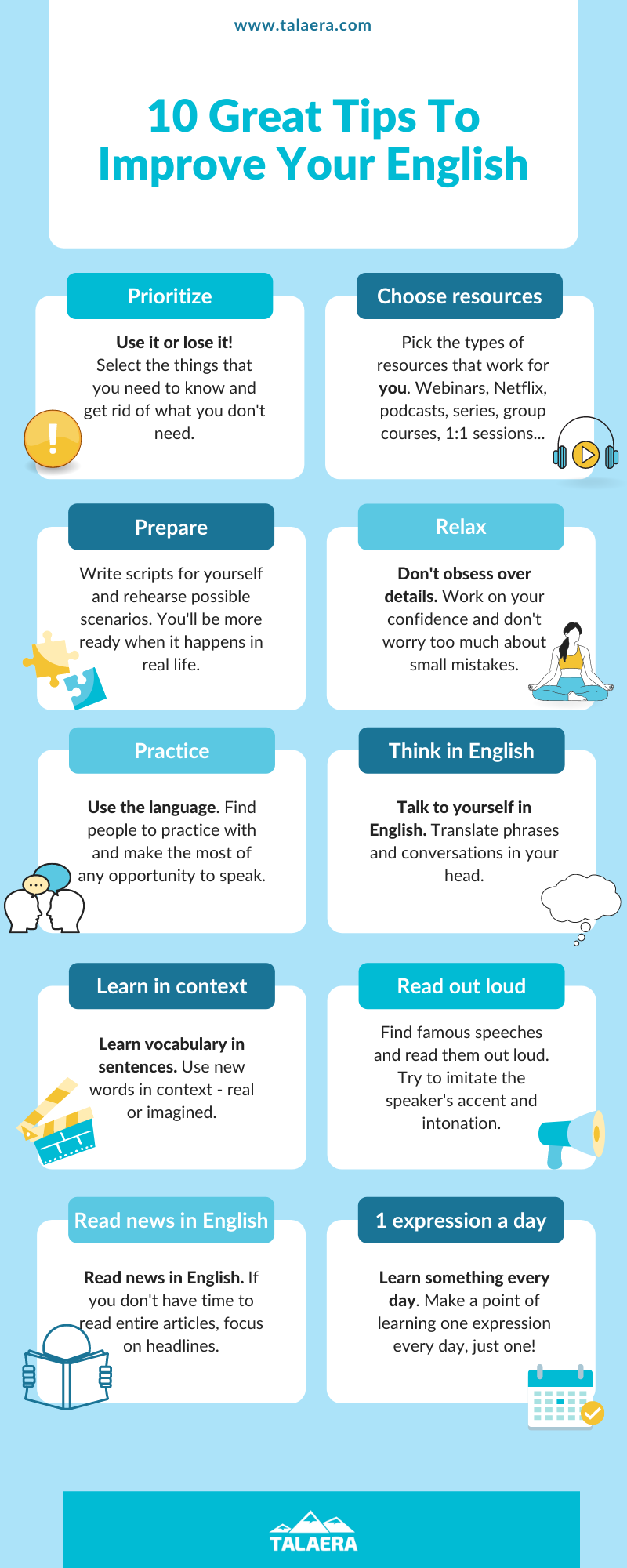 Learn all you need to know with our English-speaking courses